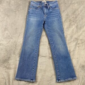 Madewell Cali Demi-Boot Jeans Women 27 Blue NA031 High Rise Stretch Indie Boho